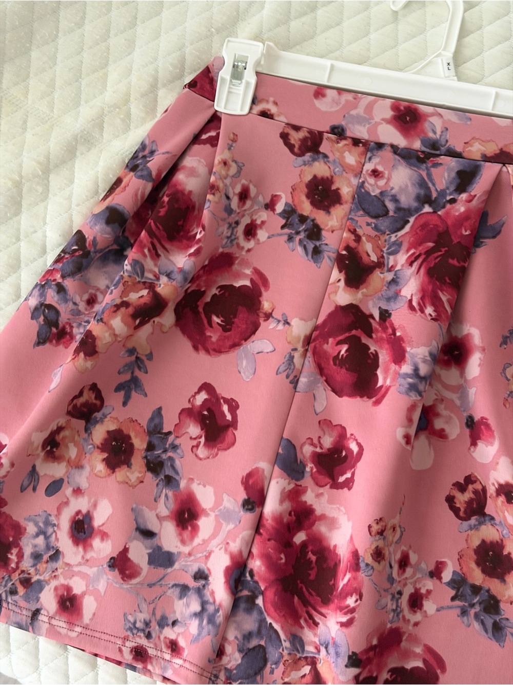 Charlotte Russe Pink Floral Circle Skirt
